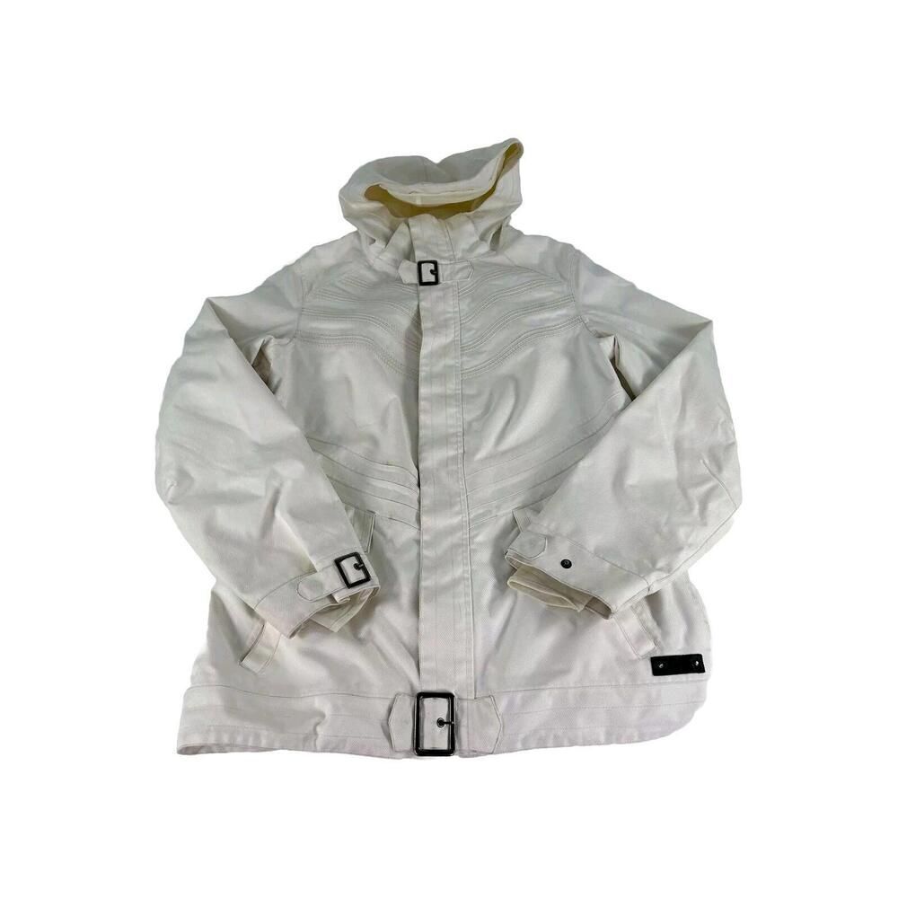 Burton Dryride Women’s Command Jacket Size M Off White Hoodie Snowboard Coat